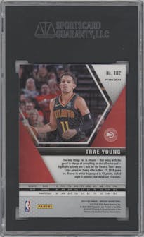 Trae Young from the 2019-20 Panini Mosaic  set featuring a Pink Camo parallel graded by SGC and given an overall grade of 10.