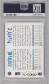 Mickey Mantle/Ken Griffey Jr. from the 1994 Upper Deck set graded by PSA and given an overall grade of 8.