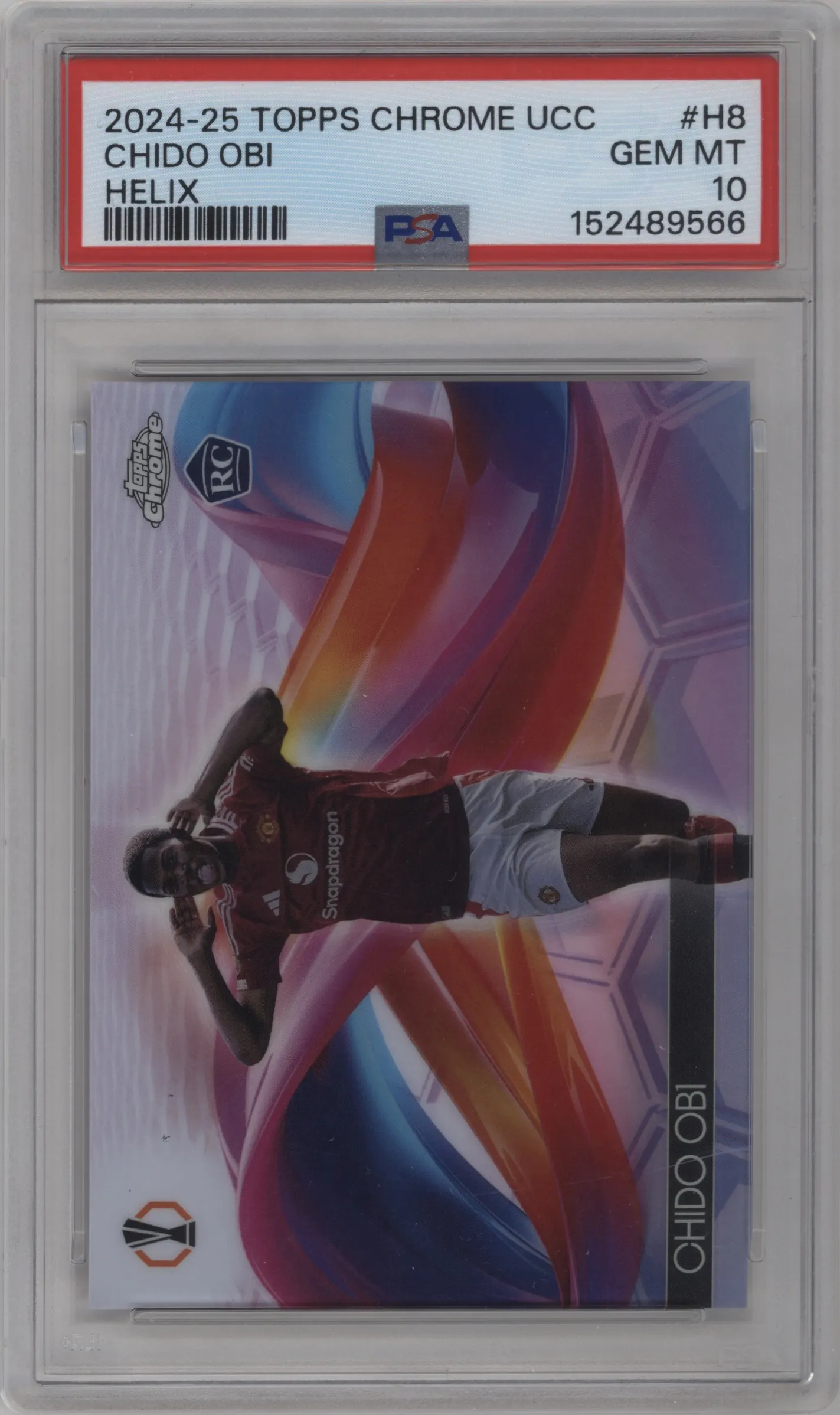 2024 Topps Chrome UEFA Club Competitions Helix Chido Obi #H-8 PSA 10