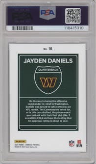 Jayden Daniels from the 2024 Donruss set graded by PSA and given an overall grade of 9.