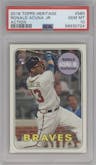 Ronald Acuna Jr. from the 2018 Topps Heritage High Number set graded by PSA and given an overall grade of 10.