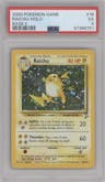 Raichu from the 2000 Pokemon set graded by PSA and given an overall grade of 5.