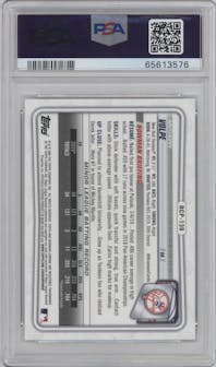 Anthony Volpe from the 2020 Bowman set graded by PSA and given an overall grade of 9.