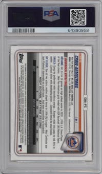 Pete Crow-Armstrong from the 2020 Bowman Draft set featuring a Orange Refractor  parallel graded by PSA and given an overall grade of 10.