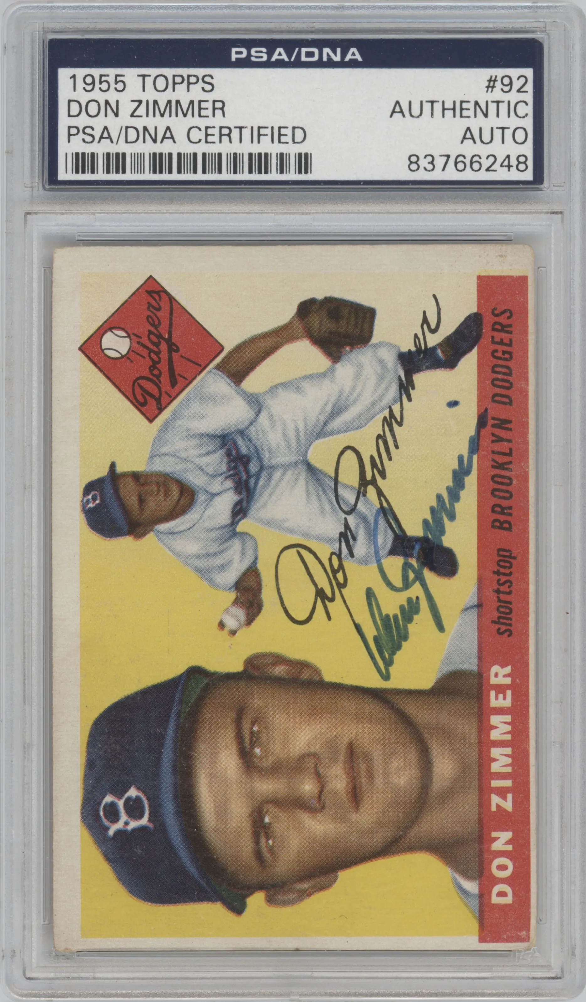 1955 Topps Don Zimmer PSA AUTHENTIC #92 PSA