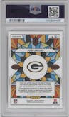 Josh Jacobs from the 2024 Panini Mosaic set graded by PSA and given an overall grade of 9.