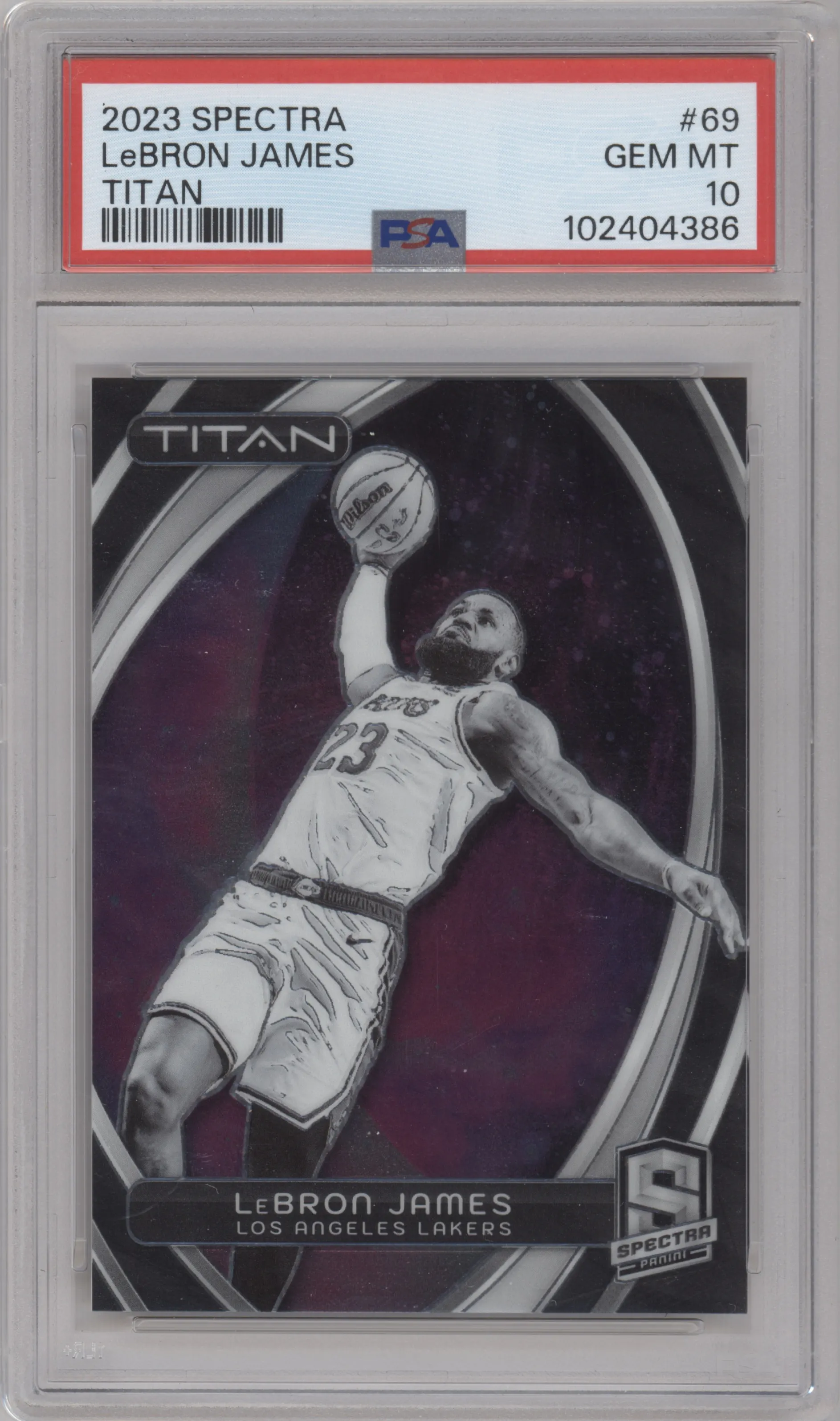 2023 Panini Spectra Titan LeBron James PSA 10