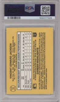 Bo Jackson from the 1987 Donruss The Rookies set graded by PSA and given an overall grade of 9.