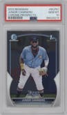 Junior Caminero from the 2023 Bowman  set graded by PSA and given an overall grade of 10.