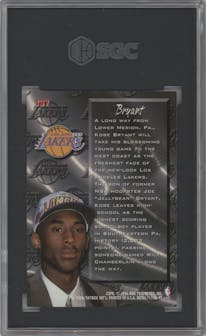 Kobe Bryant from the 1996-97 Fleer Metal  set graded by SGC and given an overall grade of 9.