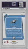 Devonta Smith from the 2021 Panini Donruss Optic set featuring a Freedom parallel graded by PSA and given an overall grade of 9.