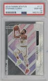 Stephen Curry from the 2019-20 Panini Status set graded by PSA and given an overall grade of 10.