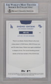 Shohei Ohtani from the 2024 Topps 50/50 set graded by Beckett and given an overall grade of 9.