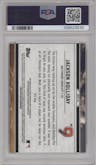 Jackson Holliday from the 2023 Bowman  set featuring a Red Refractor parallel graded by PSA and given an overall grade of 9.