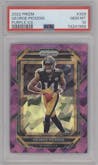George Pickens from the 2022 Panini Prizm set featuring a Purple Ice parallel graded by PSA and given an overall grade of 10.