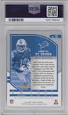 Amon-Ra St. Brown from the 2021 Panini Absolute set featuring a Gold Stars parallel graded by PSA and given an overall grade of 10.