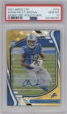 Amon-Ra St. Brown from the 2021 Panini Absolute set featuring a Gold Stars parallel graded by PSA and given an overall grade of 10.