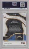 Justin Herbert from the 2023 Panini Select set featuring a Blue Prizm parallel graded by PSA and given an overall grade of 10.
