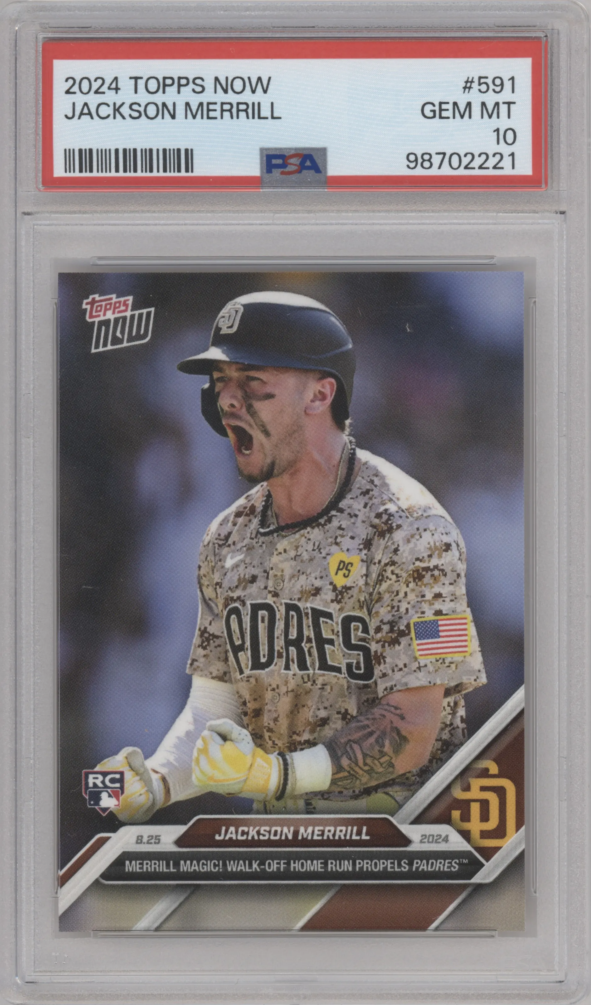 2024 Topps Now Jackson Merrill PSA 10