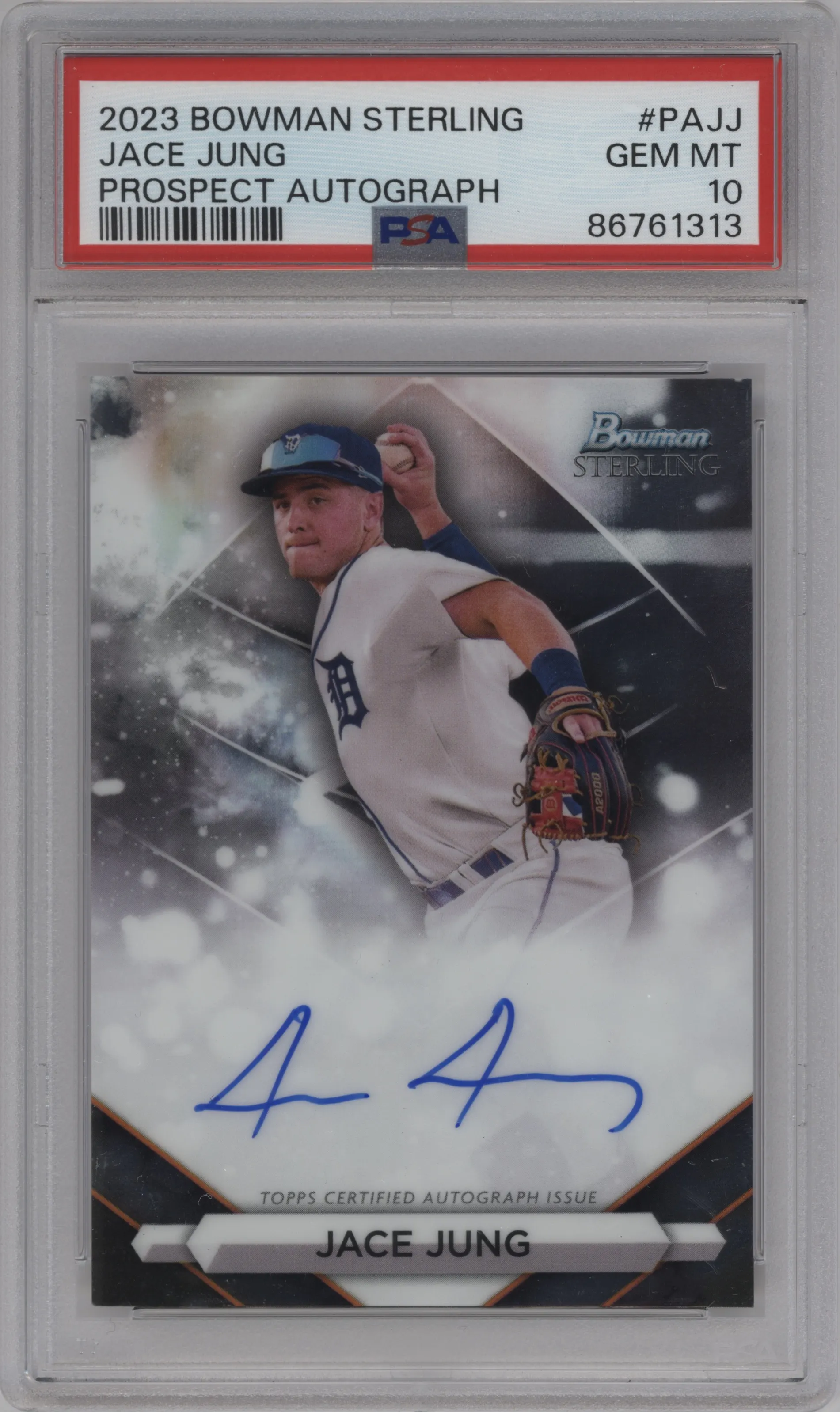 2023 Bowman Sterling Prospect Auto Jace Jung #PA-JJ PSA 10