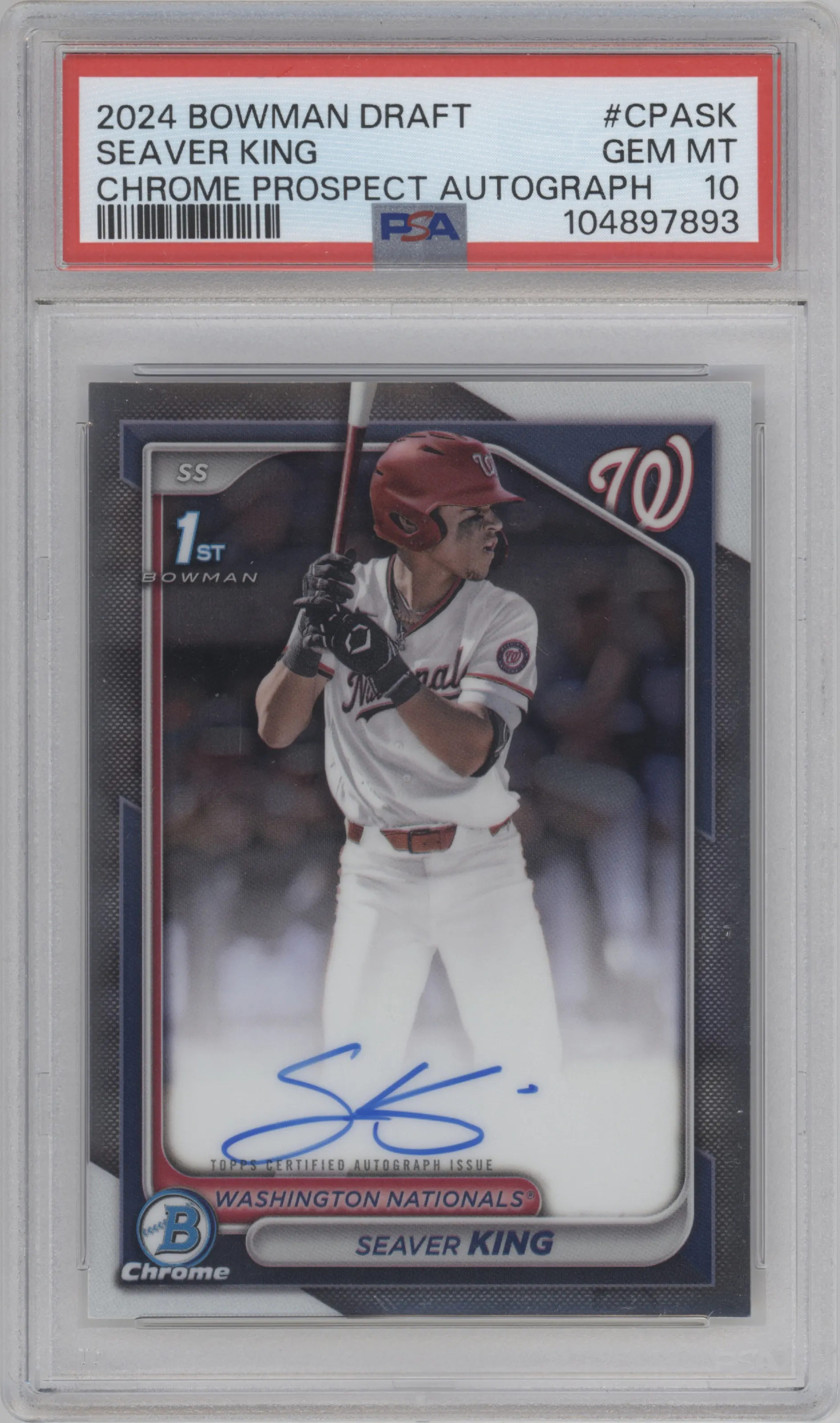 2024 Bowman Draft Chr.Pros.Auto Seaver King PSA 10