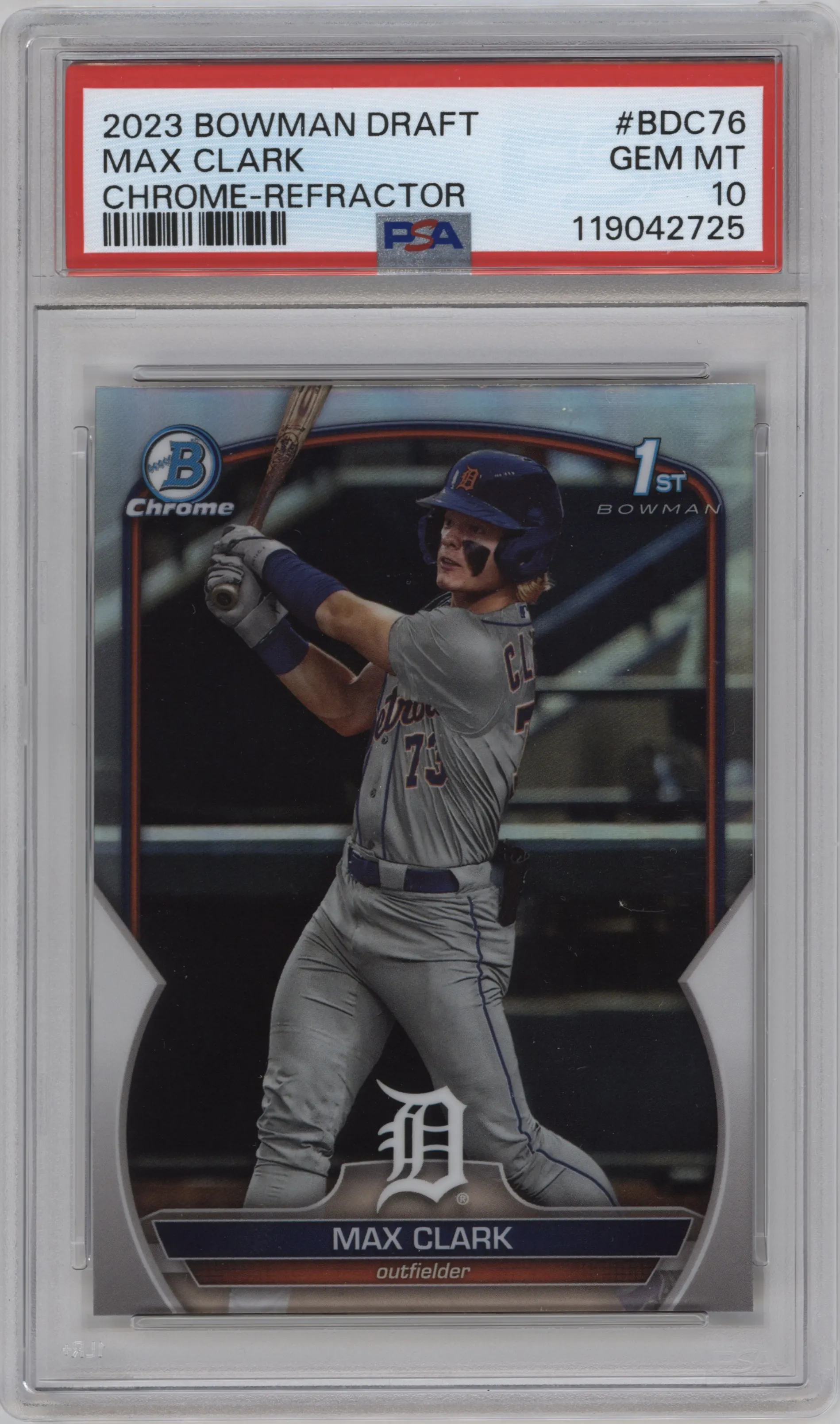 2023 Bowman Draft Chrome Max Clark Refractor PSA 10