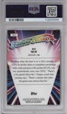 Bo Nix from the 2024 Topps Chrome set featuring a Pink Refractor parallel graded by PSA and given an overall grade of 10.