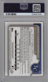Jac Caglianone from the 2024 Bowman Draft Sapphire Edition set featuring a Orange parallel graded by PSA and given an overall grade of 10.