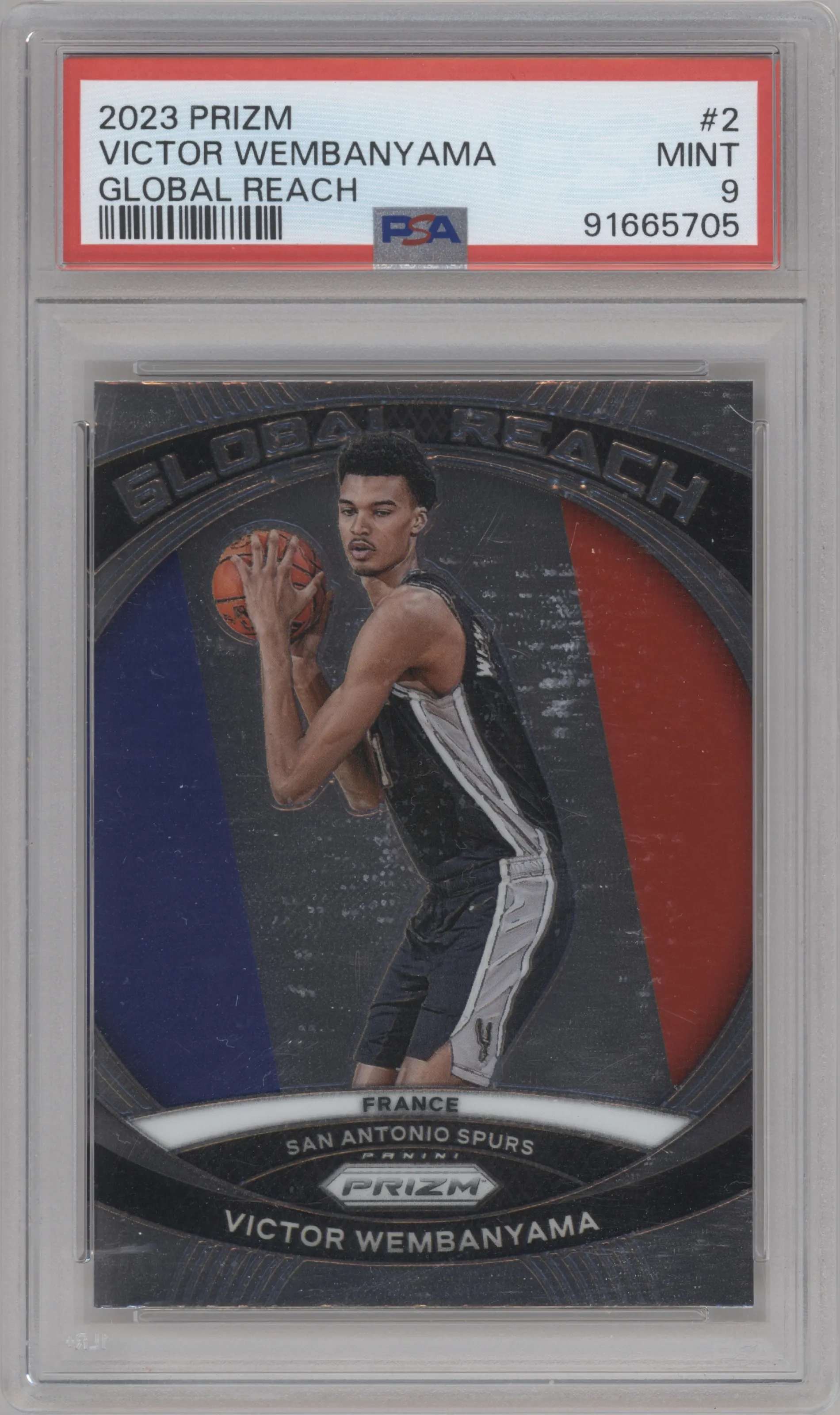 2023 Panini Prizm Global Reach Victor Wembanyama #2 PSA 9