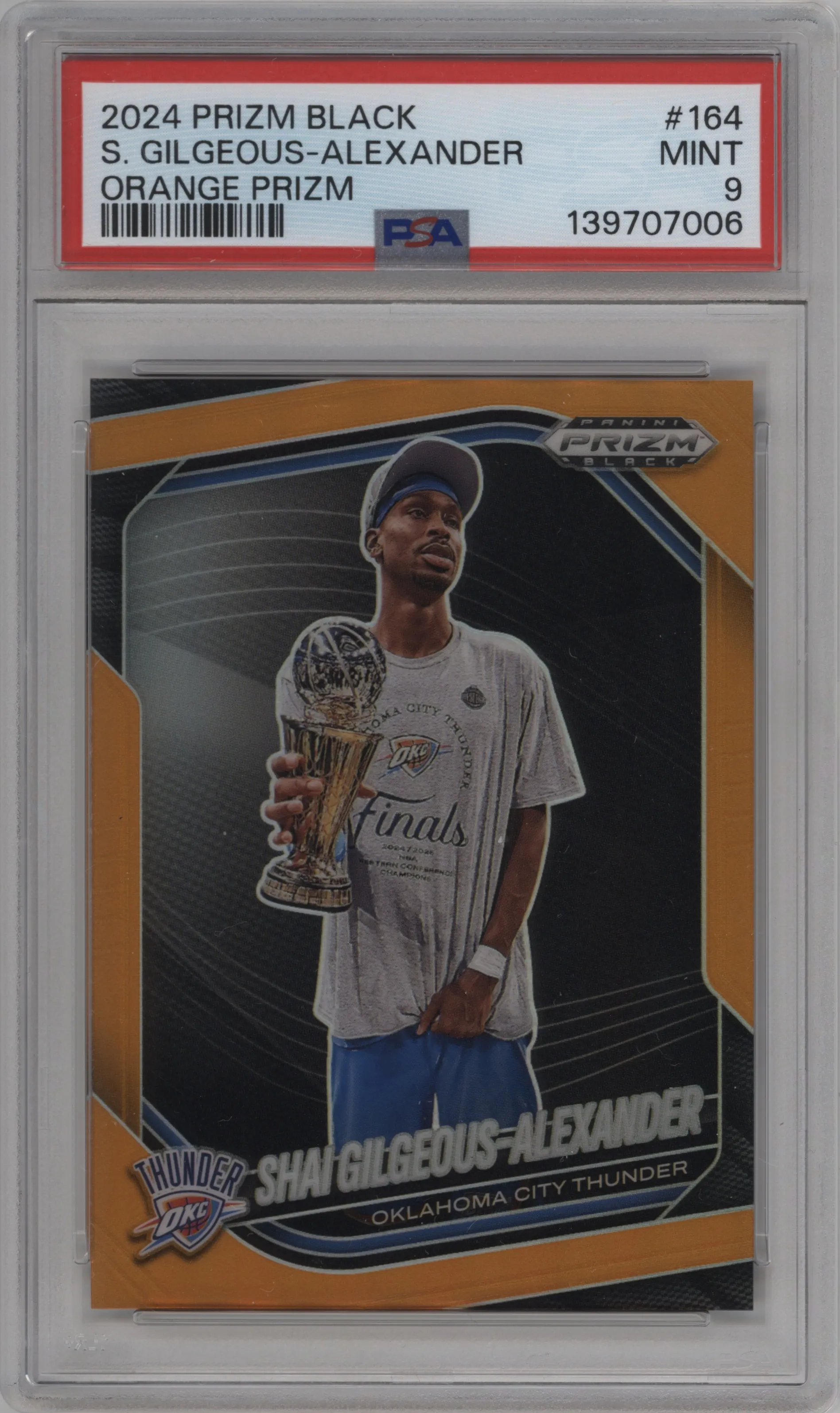 2024 Panini Prizm Black Shai Gilgeous-Alexander Orange Prizm #164 PSA 9
