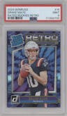 Drake Maye from the 2024 Donruss set graded by PSA and given an overall grade of 9.