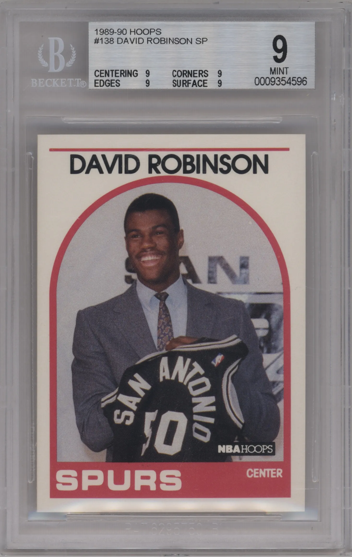 1989 NBA Hoops David Robinson #138 BGS 9