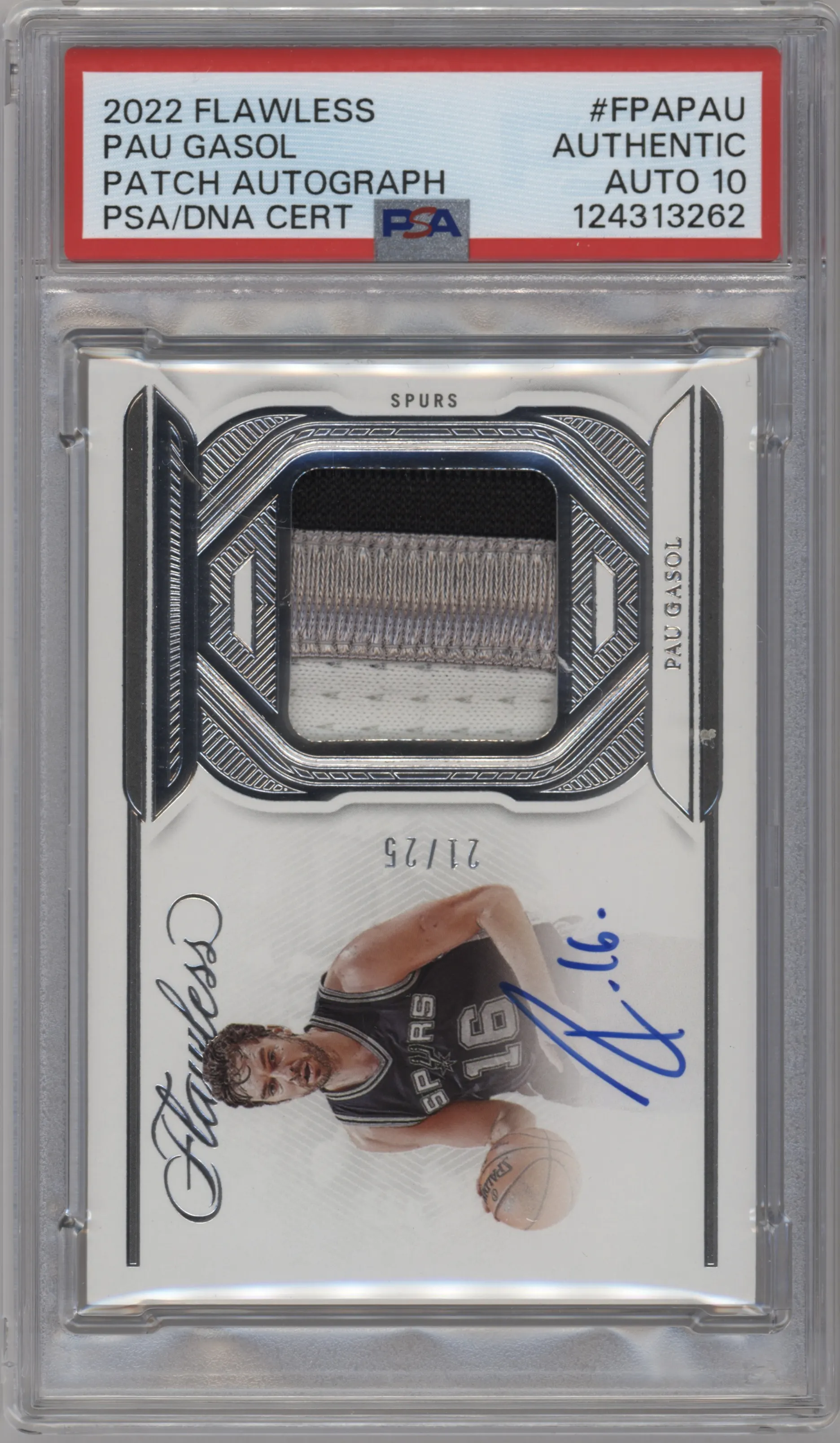 2022 Panini Flawless Ptch.Auto Pau Gasol PSA AUTHENTIC #FPA-PAU PSA