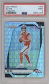 Bo Nix from the 2024 Panini Prizm set featuring a Pandora parallel graded by PSA and given an overall grade of 9.