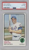 Willie Mays from the 1973 Topps set graded by PSA and given an overall grade of 6.