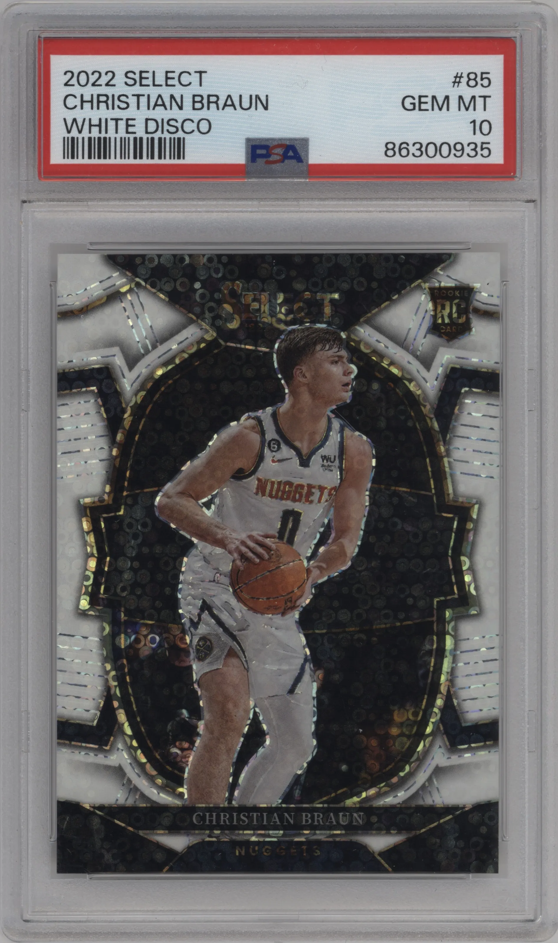 2022 Panini Select Christian Braun White Disco PSA 10