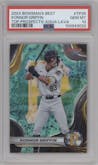 Konnor Griffin from the 2024 Bowman's Best set featuring a Aqua Lava Refractor parallel graded by PSA and given an overall grade of 10.
