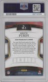 Brock Purdy from the 2022 Panini Select set graded by PSA and given an overall grade of 10.