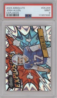 Josh Allen from the 2024 Panini Absolute set graded by PSA and given an overall grade of 9.
