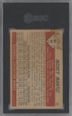 Mickey Mantle from the 1953 Bowman Color set graded by SGC and given an overall grade of 1.5.