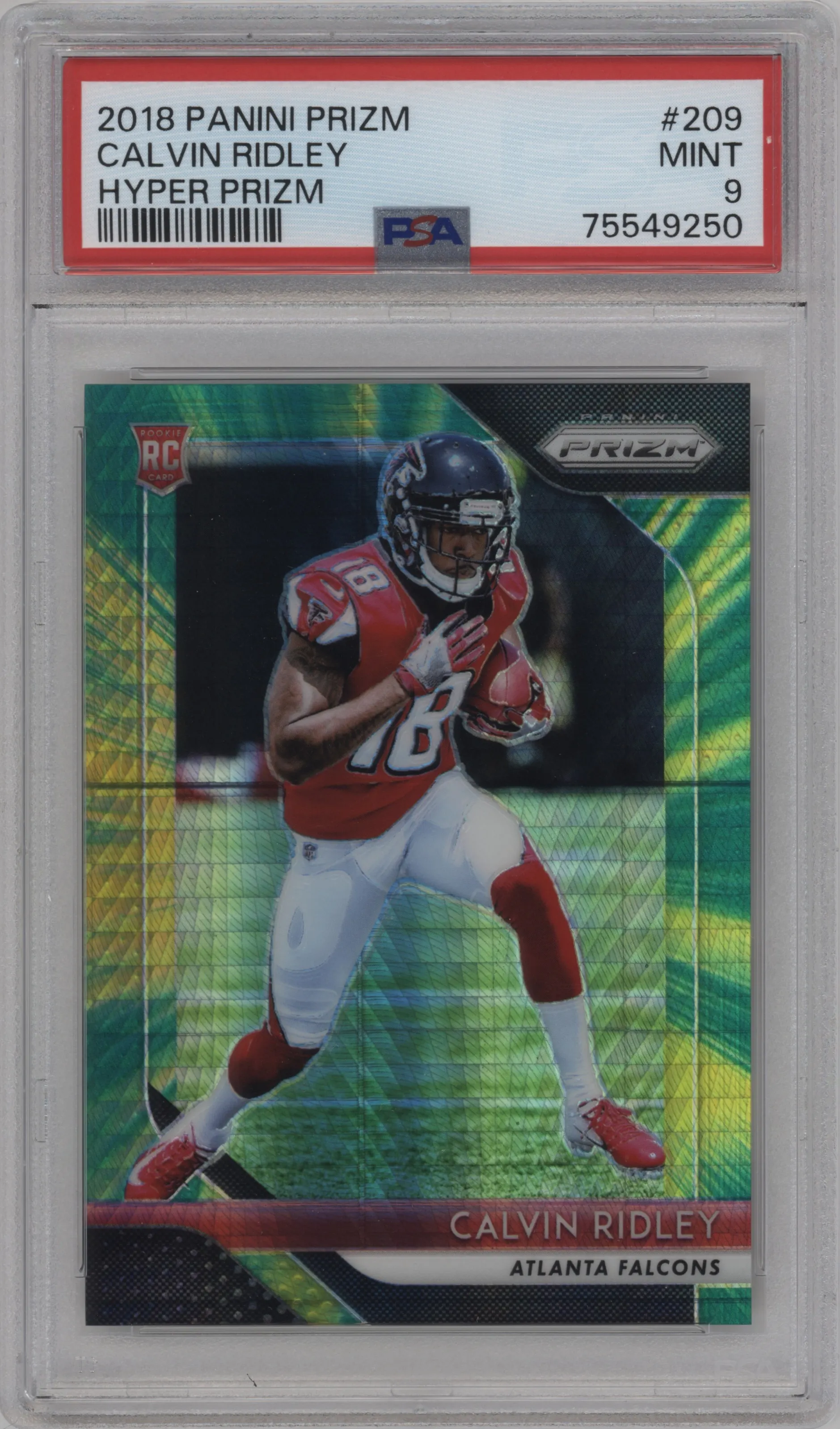 2018 Panini Prizm Calvin Ridley Hyper PSA 9
