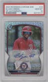 Elijah Green from the 2023 Bowman Mega Box set graded by PSA and given an overall grade of 10.