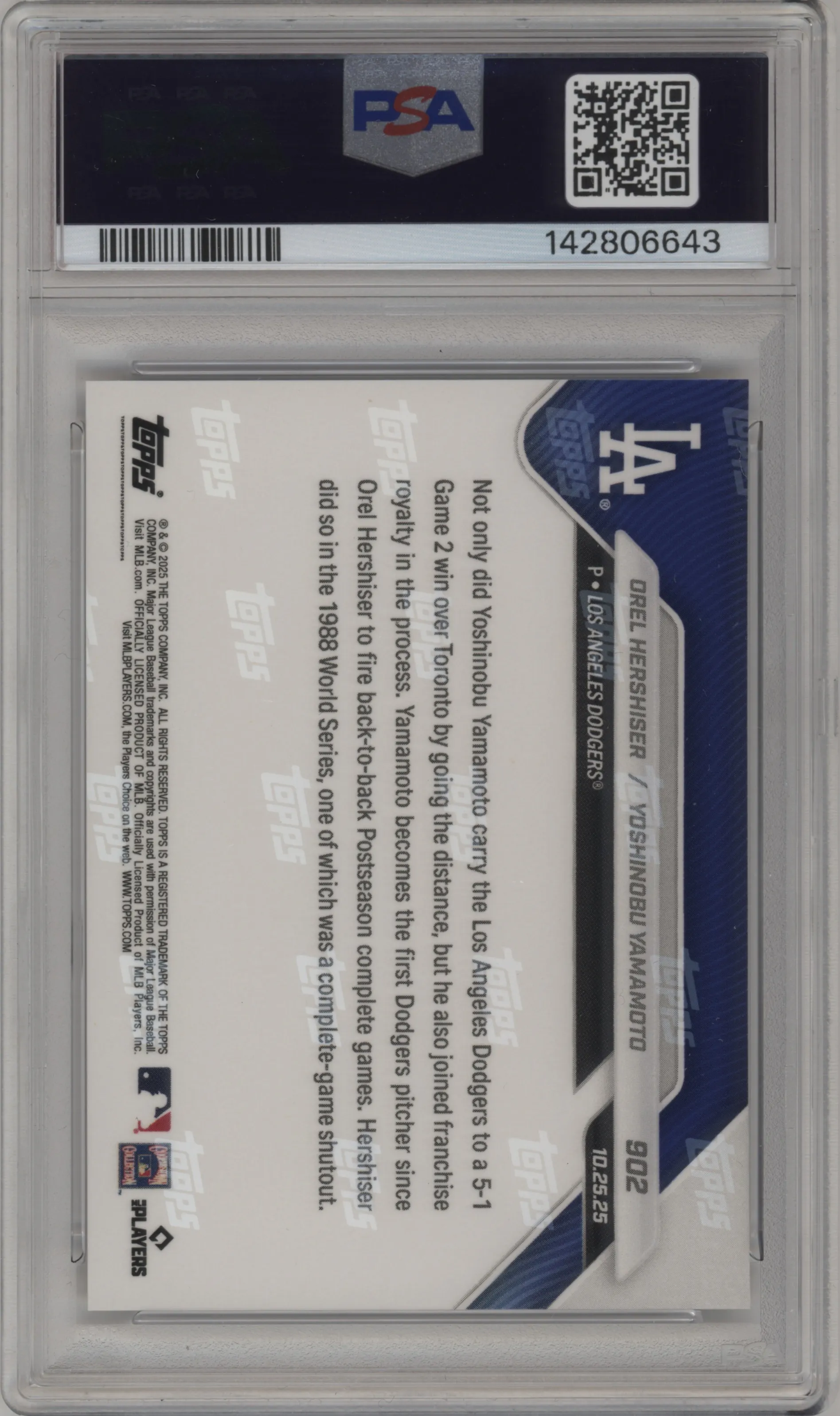 Orel Hershiser/Yoshinobu Yamamoto