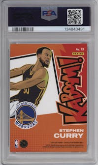 Stephen Curry from the 2024-25 Panini Revolution set graded by PSA and given an overall grade of 9.