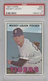 Mickey Lolich from the 1967 Topps set graded by PSA and given an overall grade of 9.
