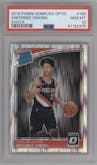 Anfernee Simons from the 2018-19 Panini Donruss Optic set featuring a Shock parallel graded by PSA and given an overall grade of 10.