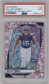 Dallas Turner from the 2024 Panini Prizm set featuring a Choice Cherry Blossom Prizm parallel graded by PSA and given an overall grade of 9.