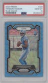 Hendon Hooker from the 2023 Panini Prizm set featuring a Blue Wave parallel graded by PSA and given an overall grade of 10.