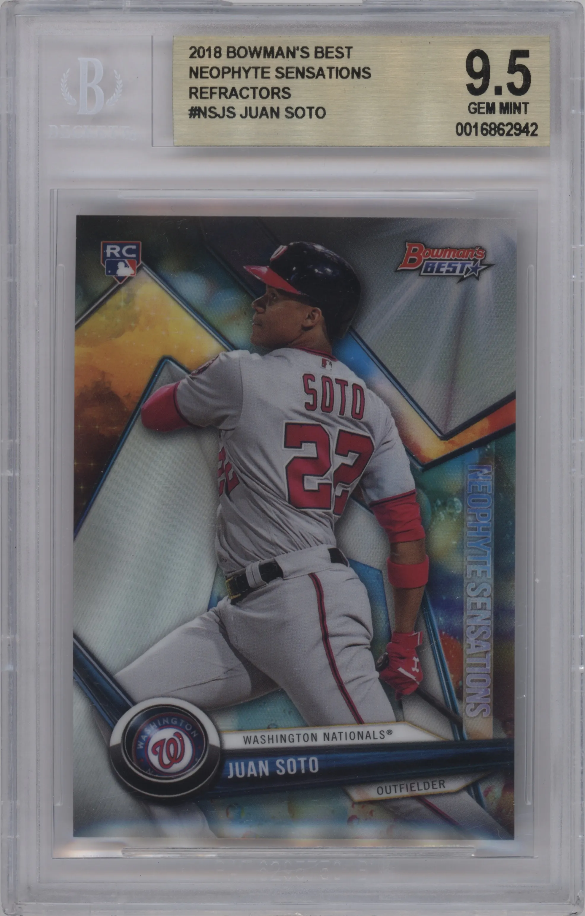 2018 Bowman’s Best Neophyte Sensations Juan Soto BGS 9.5