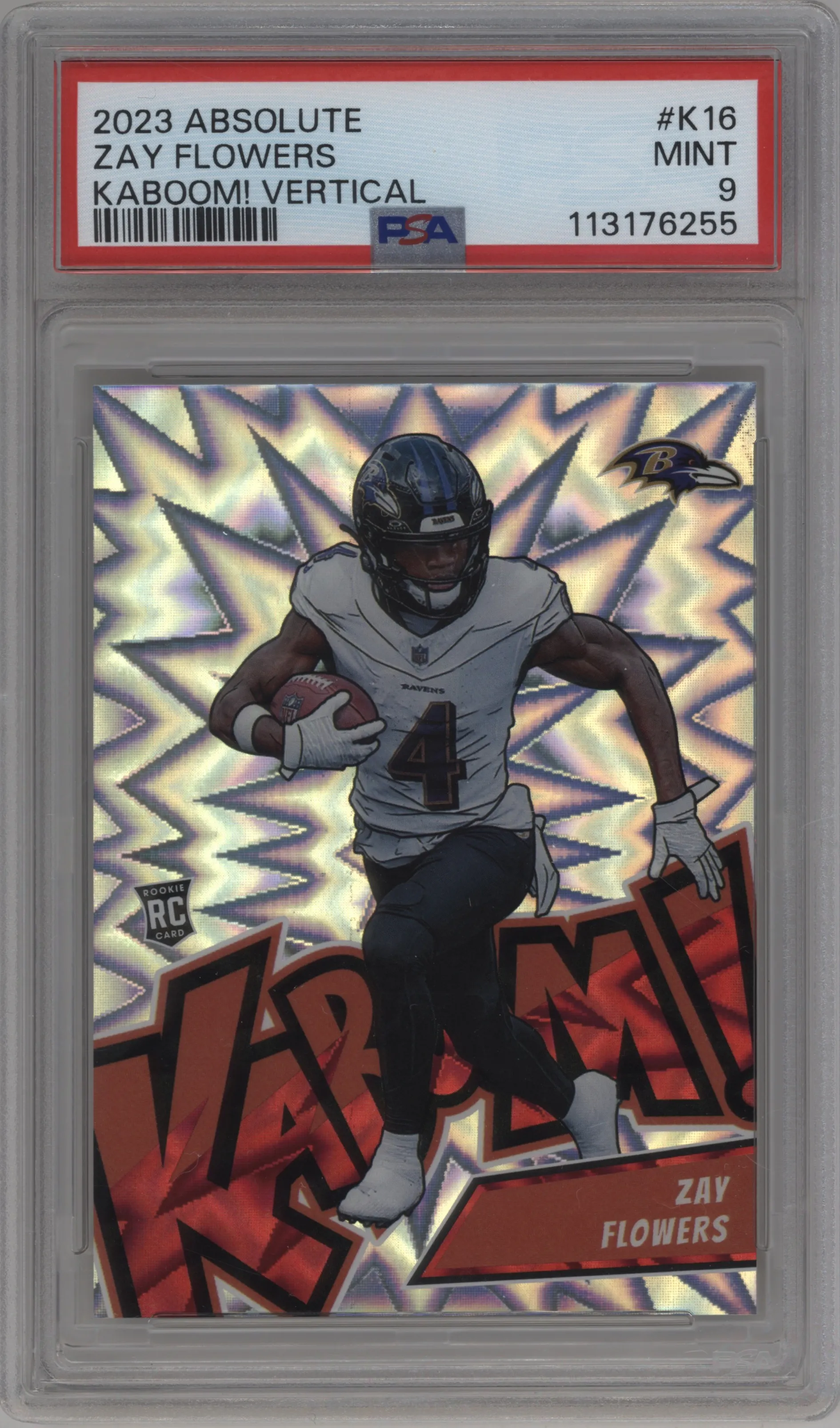 2023 Panini Absolute Kaboom Vertical Zay Flowers #K16 PSA 9